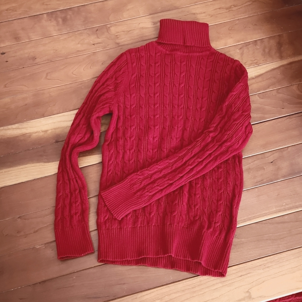 Red turtleneck